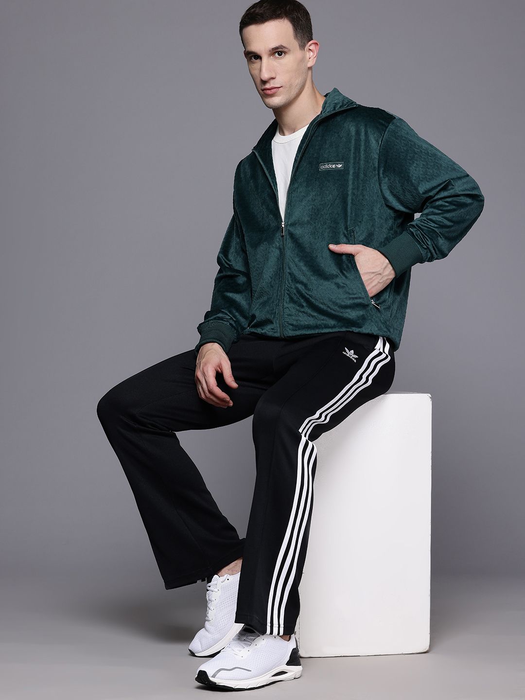 Buy ADIDAS Originals Monogram Velour Track Jacket - Jackets for