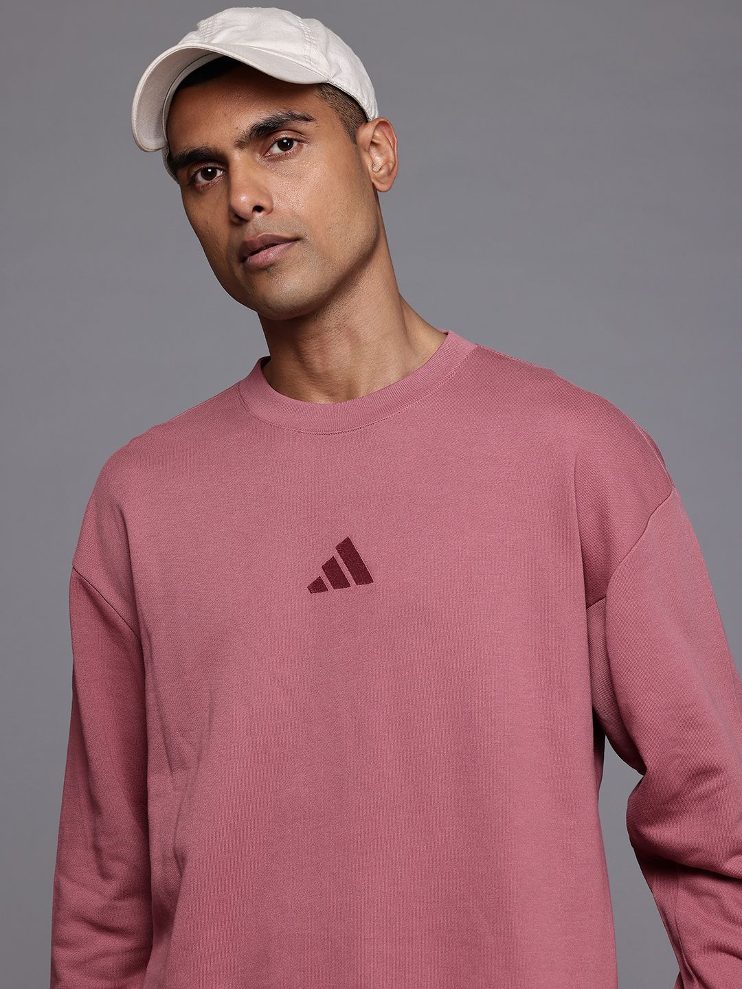 Adidas Mock Crew Neck Pullover Training Sweatshirt-picture-36