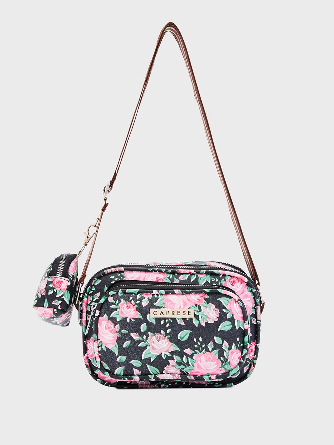 Caprese Floral Printed Sling Bag With Pouch-picture-24