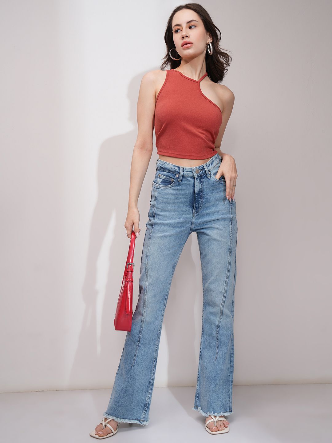 Tokyo Talkies Women Solid One Shoulder Top view 5