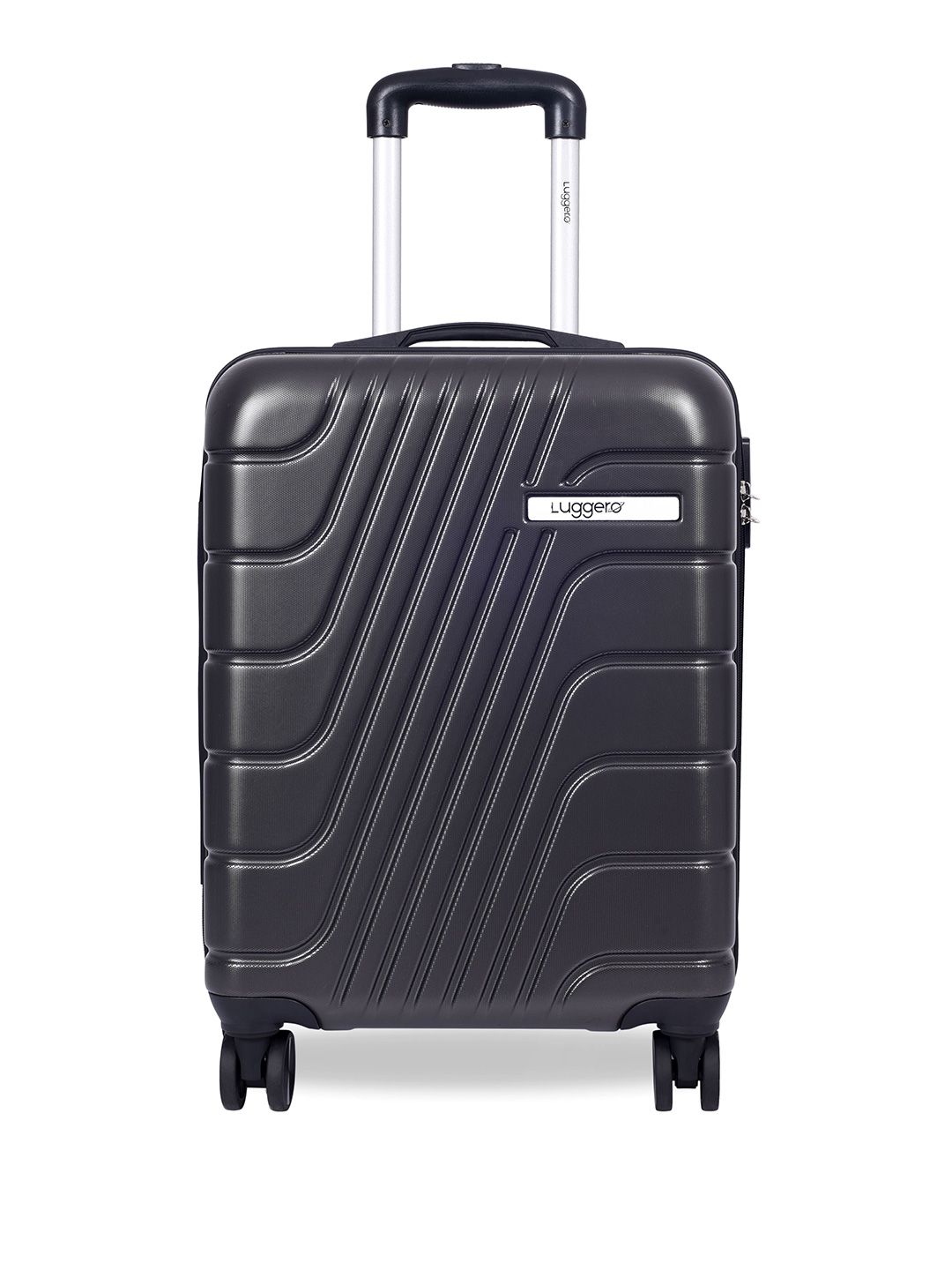Luggero Textured Medium Trolley Bag-image-4