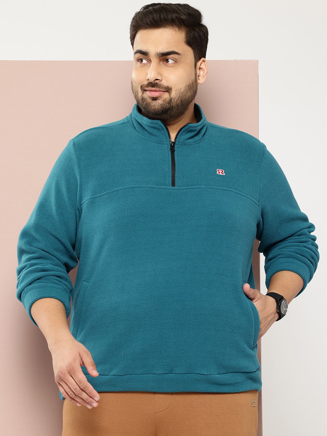 Sztori Men Plus Size Fleece Outdoor Jacket-image-0