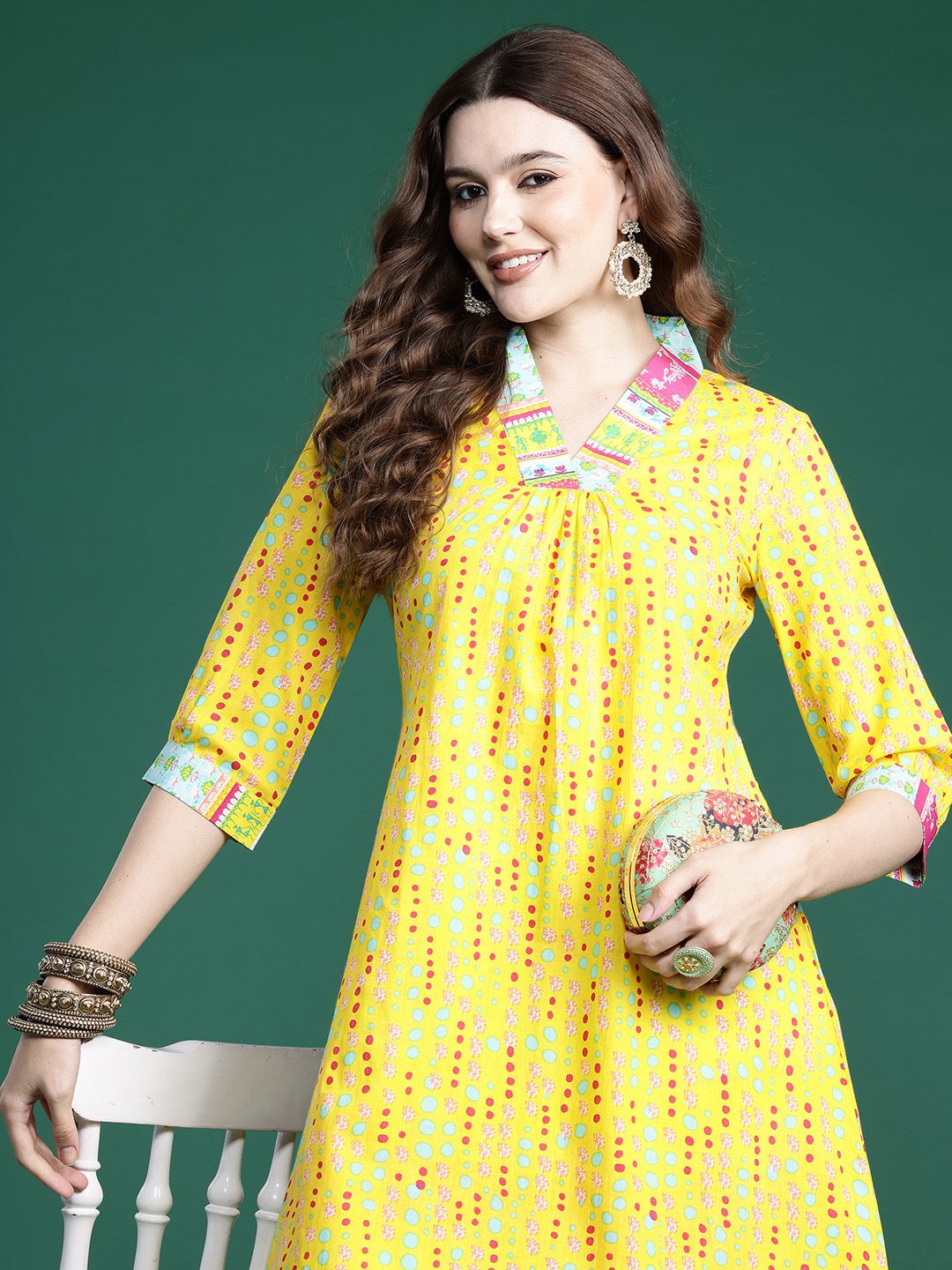 Indo Era Printed Pure Cotton Kurta with Trousers