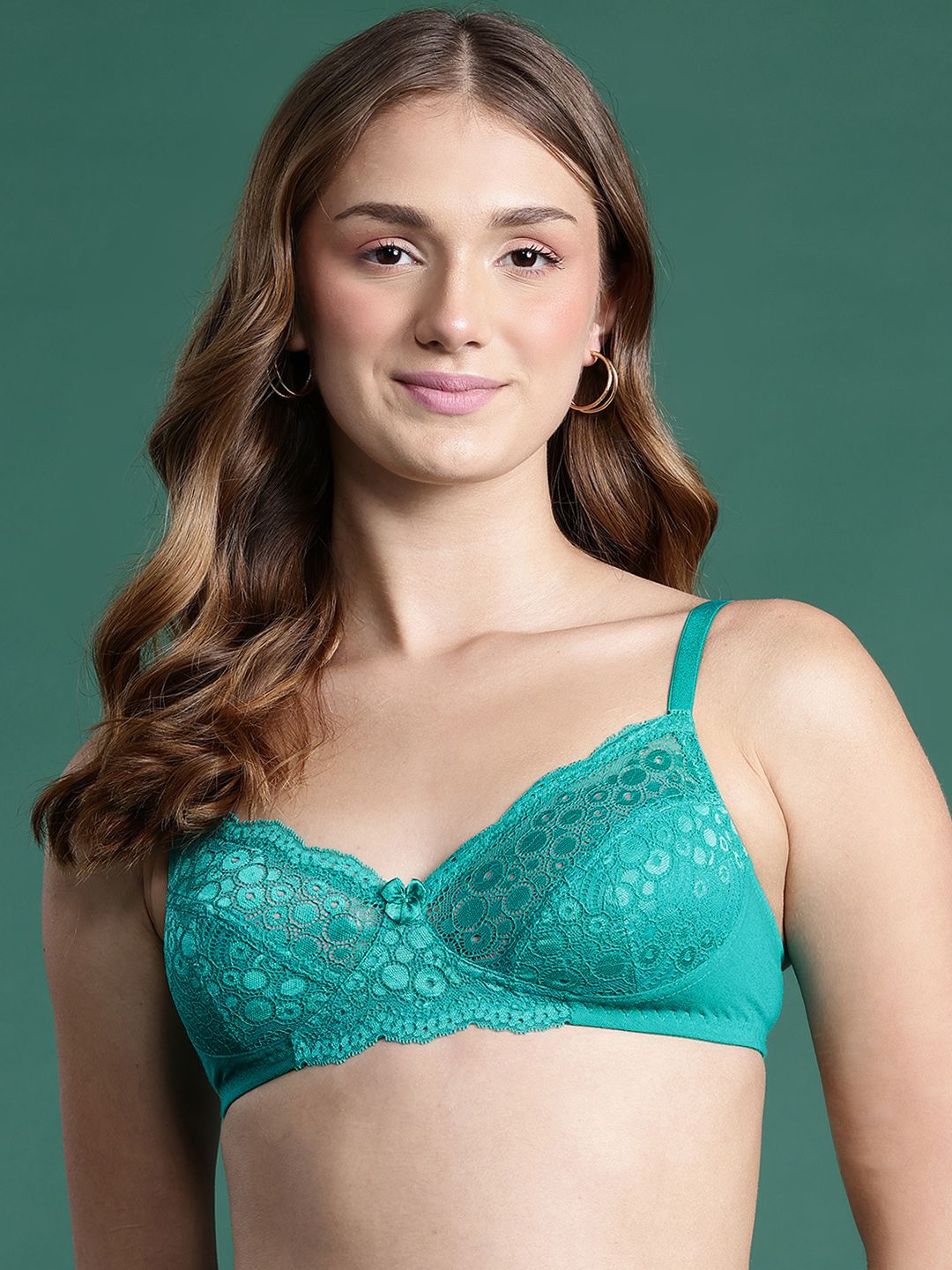 DressBerry Geometric Laced Medium Coverage Bra-image-7