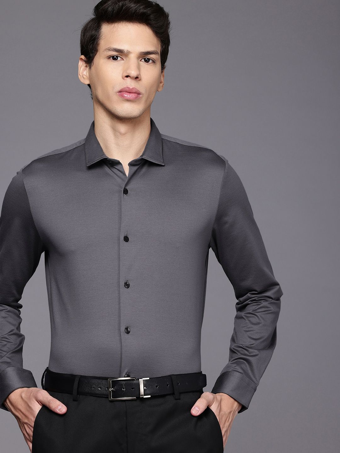 Louis Philippe Pure Cotton Slim Fit Formal Shirt-picture-18