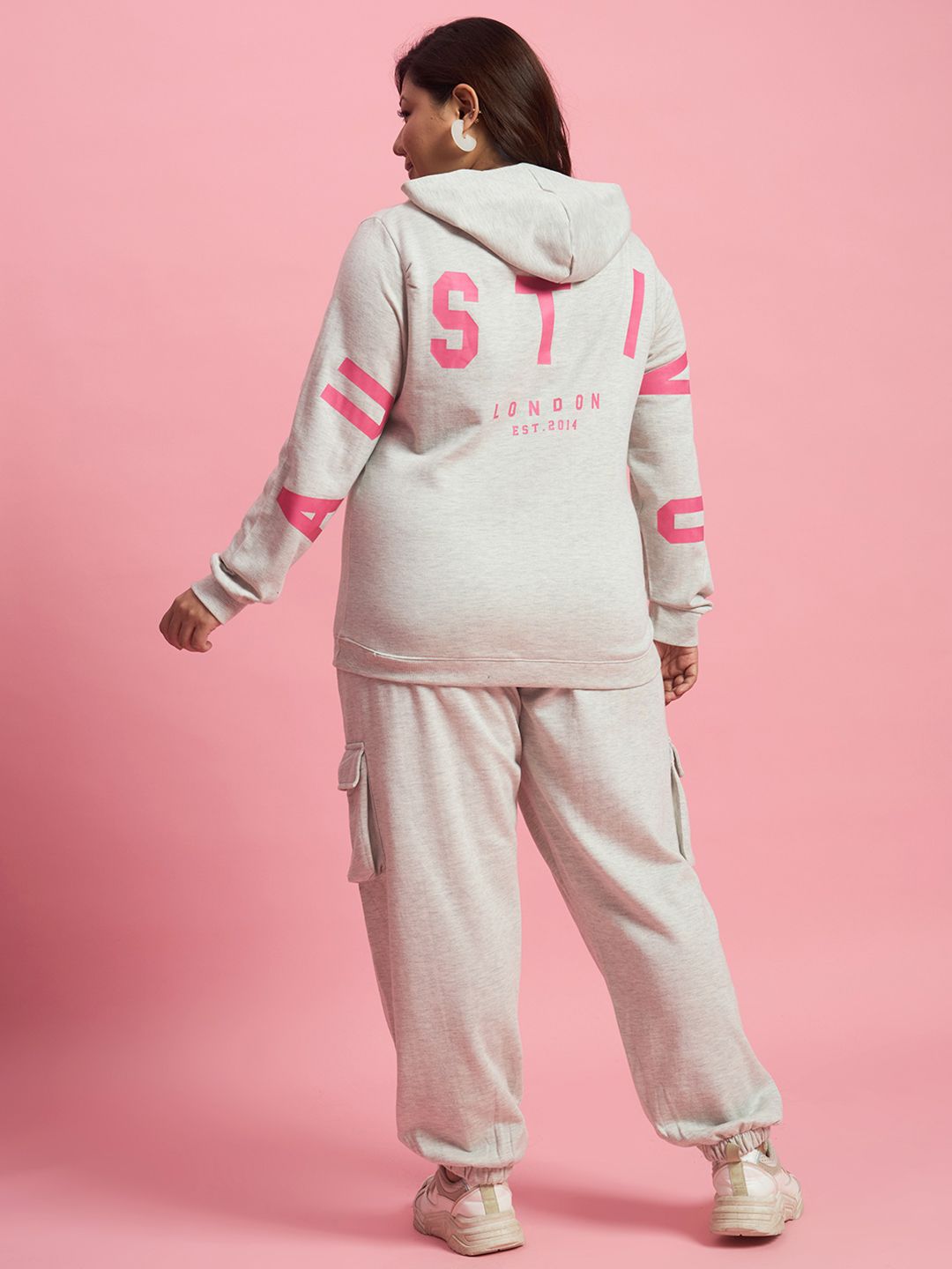 AUSTIVO Plus Size Printed Sweatshirt & Joggers
