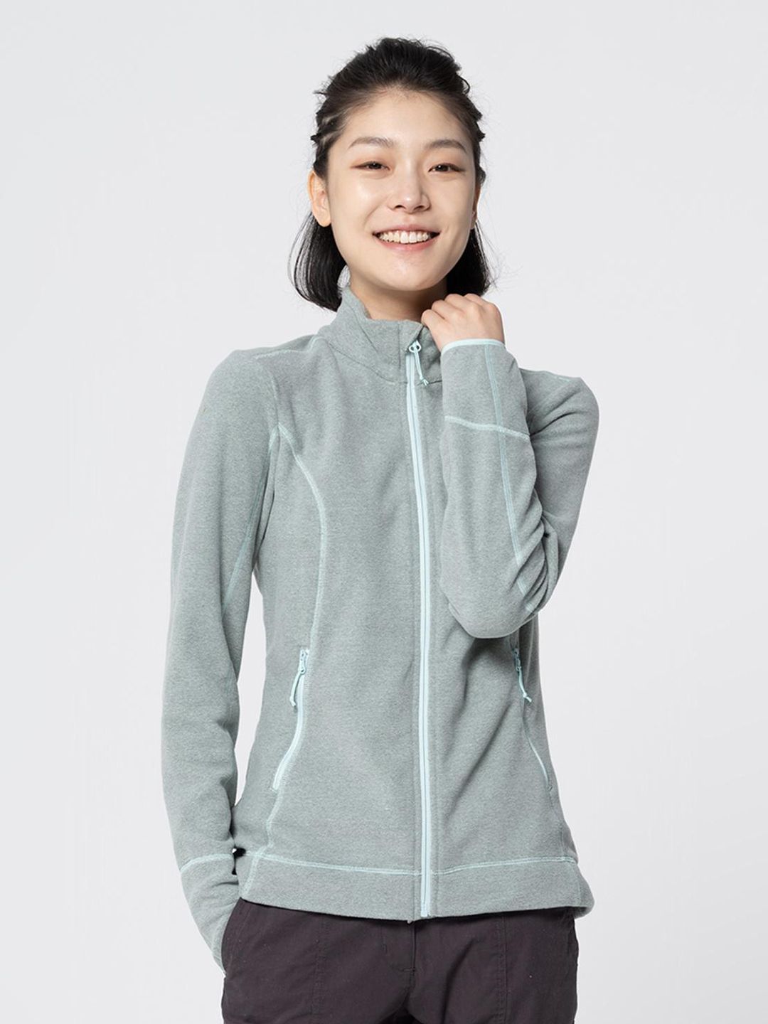 Decathlon QUECHUA - Women Green Blue Full Zip Fleece Sweater Jacket