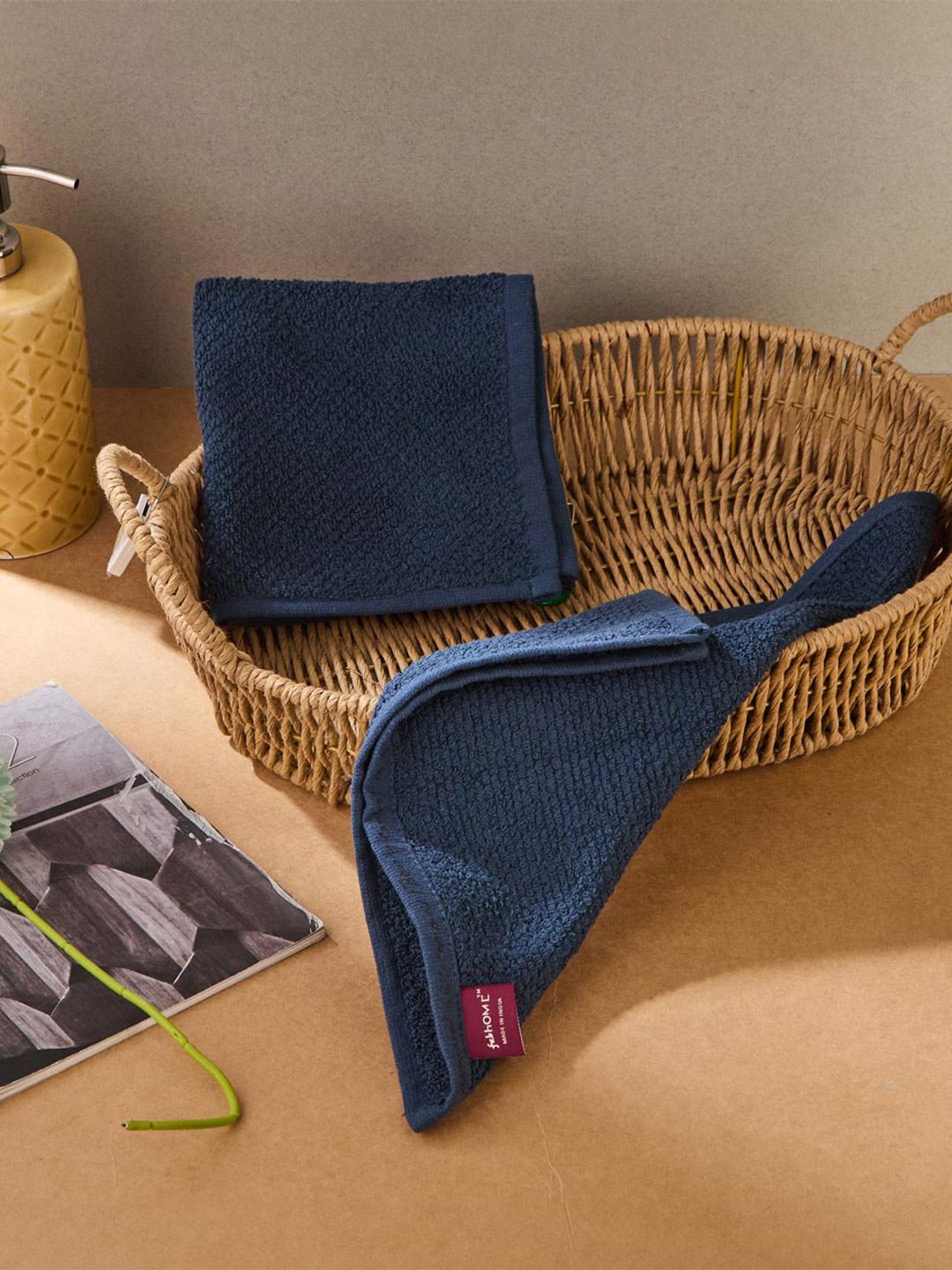 Fabindia Navy Blue 2 Pieces Cotton 570 GSM Towel Set-picture-11