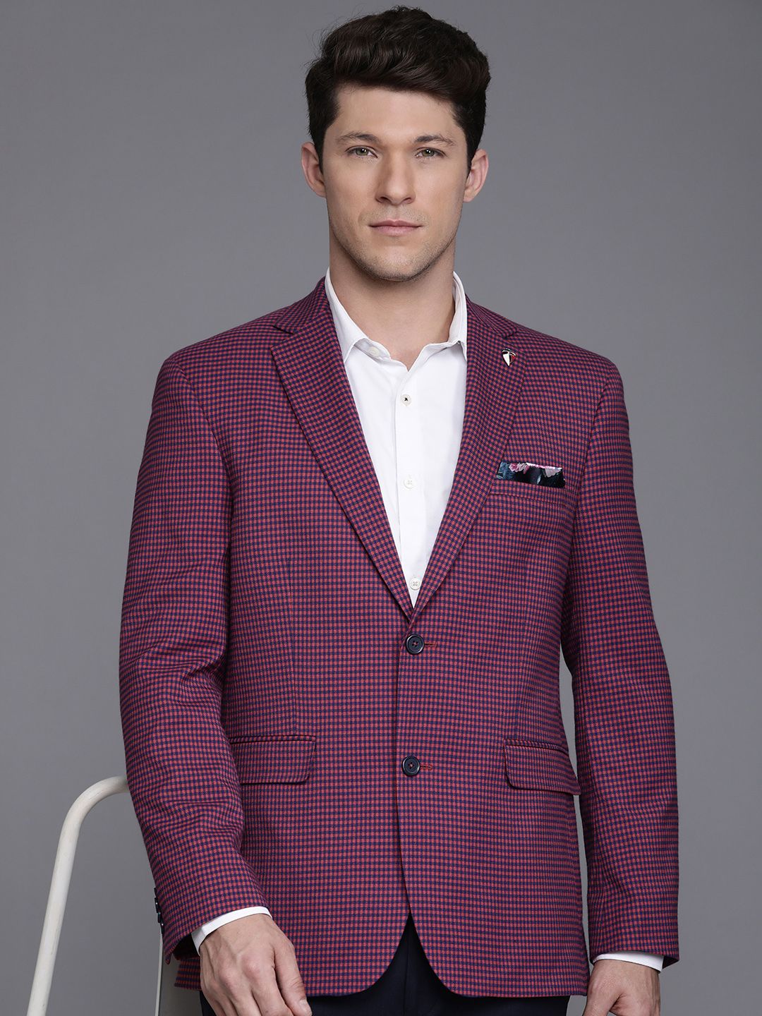 Theme Men Checked Formal Blazer-picture-40
