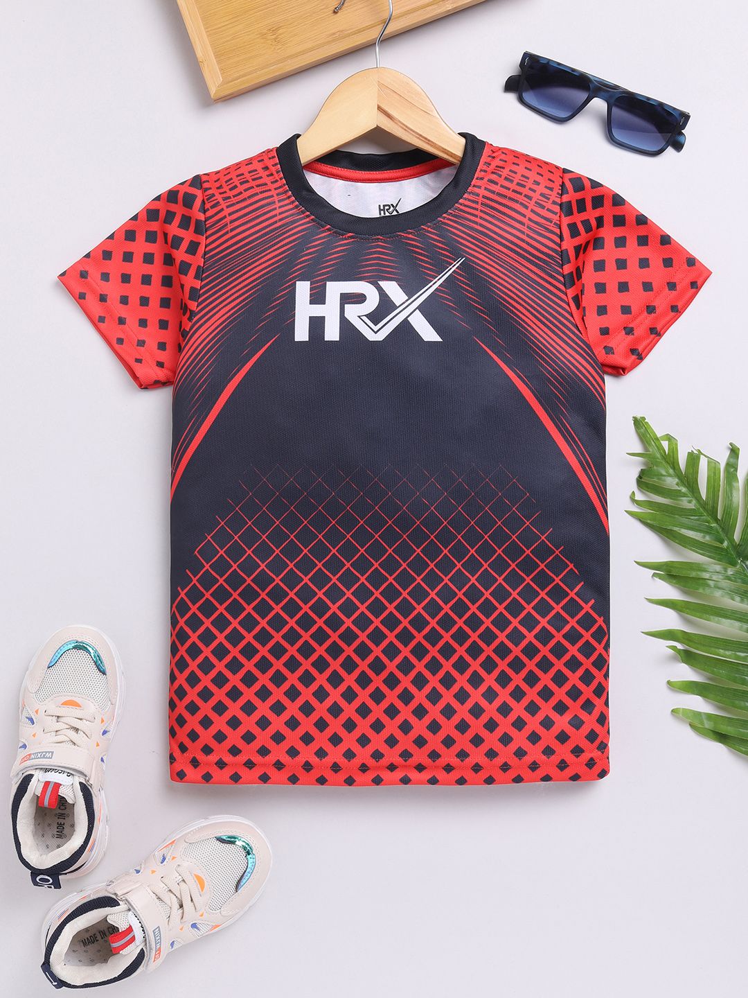 HRX by Hrithik Roshan Boys Brand Logo Printed Rapid-Dry T-shirt-picture-46
