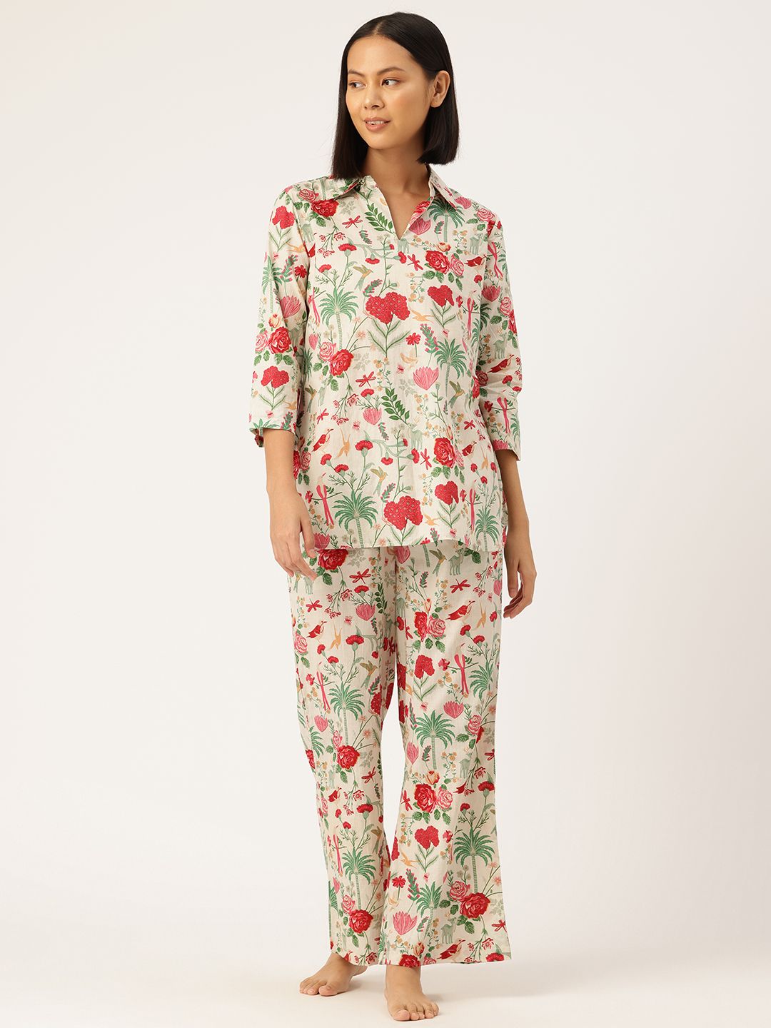etc x fwd ETC Floral Printed Pure Cotton Night Suit-picture-43