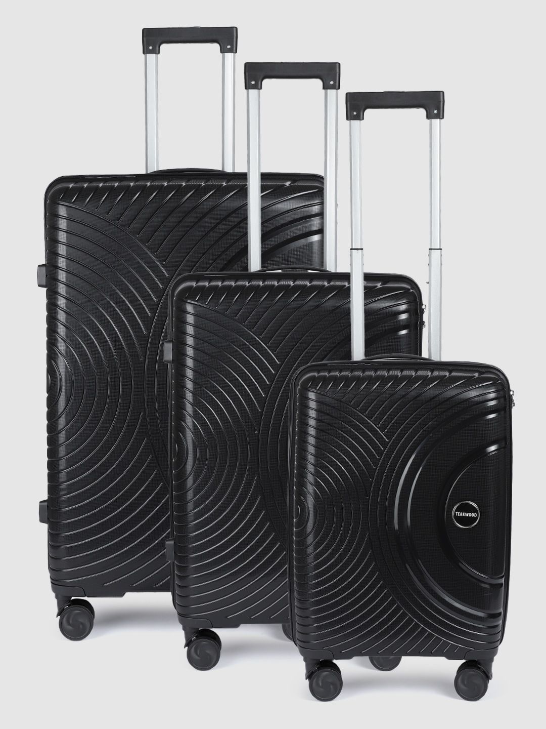 Teakwood Leathers 3Pcs Halfmoon Textured 360-Degree Rotation Hard-Sided Trolley Bags 191L-image-26