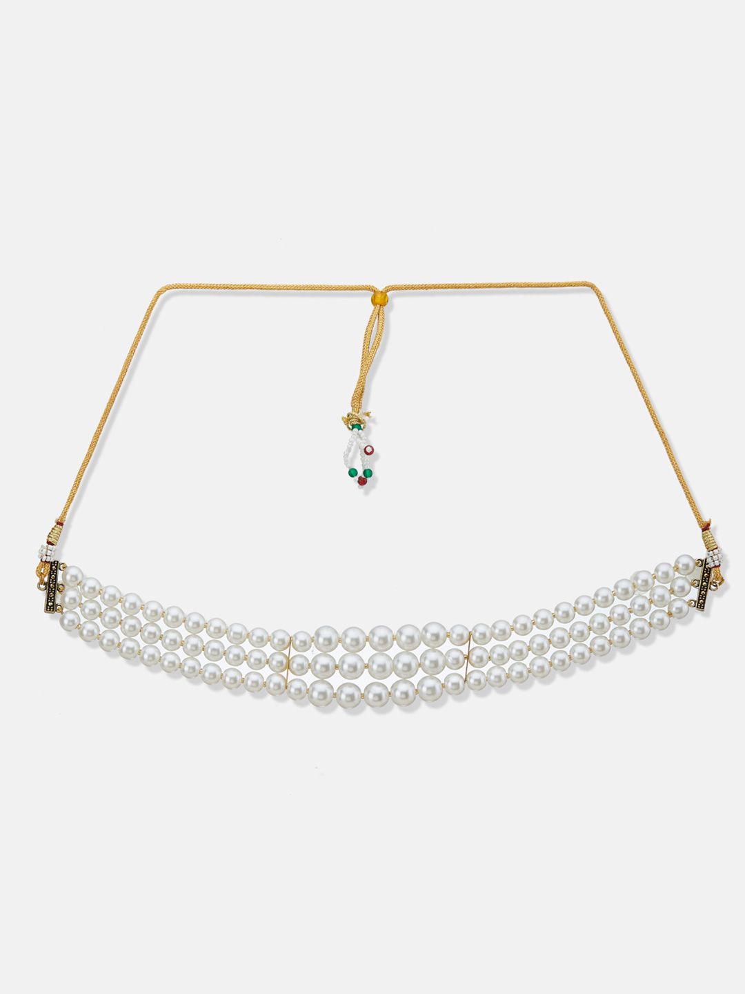 ATIBELLE Gold-Plated Stones-Studded & Beaded Jewellery Set