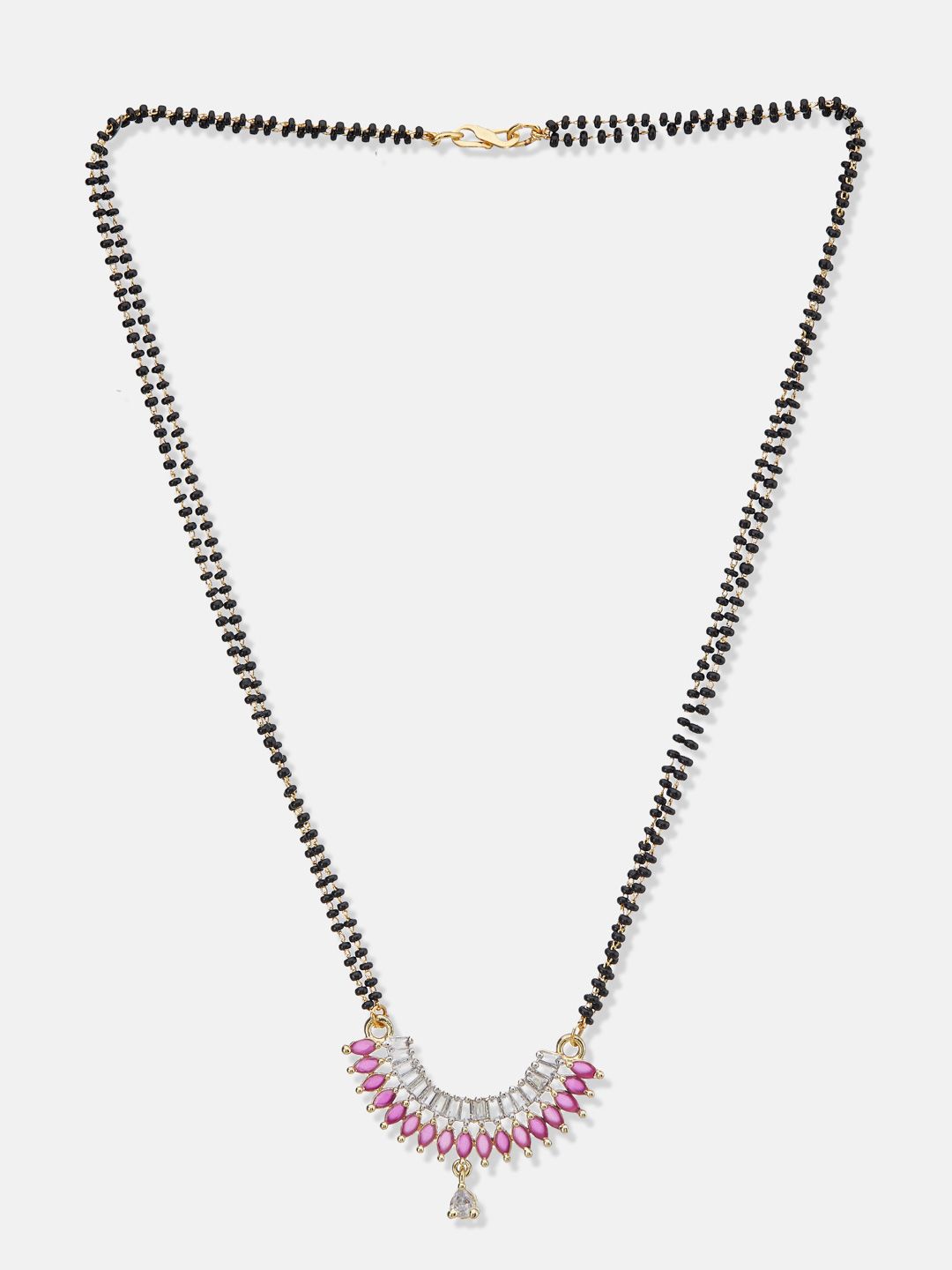 ATIBELLE Gold Plated Artificial Stones and Beads Mangalsutra