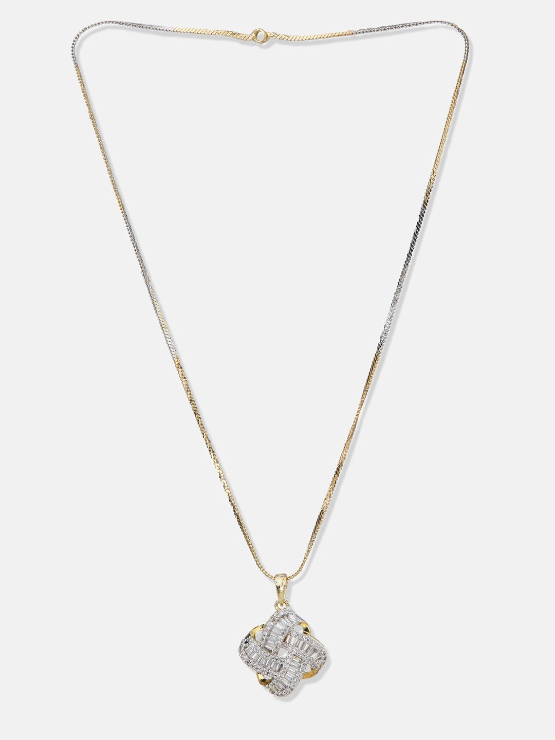 ATIBELLE Gold Plated Cubic Zirconia Studded Jewellery Set