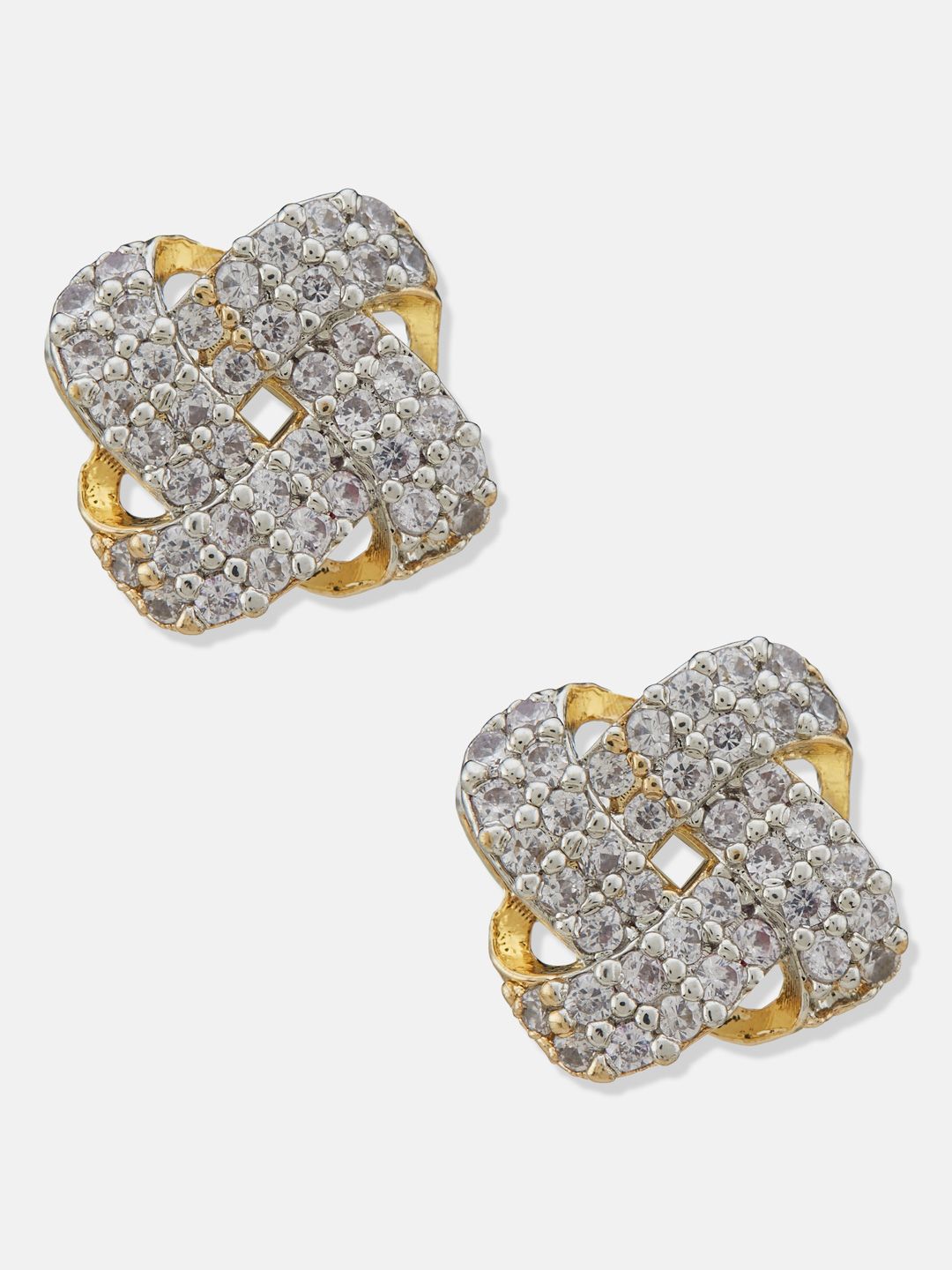 ATIBELLE Gold Plated Cubic Zirconia Studded Jewellery Set