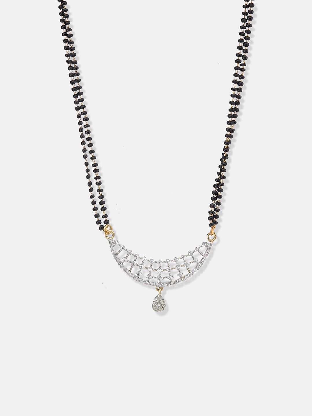 ATIBELLE Gold Plated Artificial Stones and Beads Mangalsutra