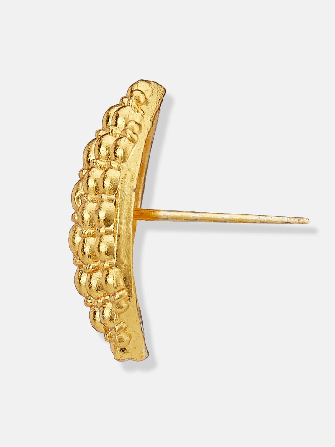 ATIBELLE Gold Plated Contemporary Textured Studded Earrings
