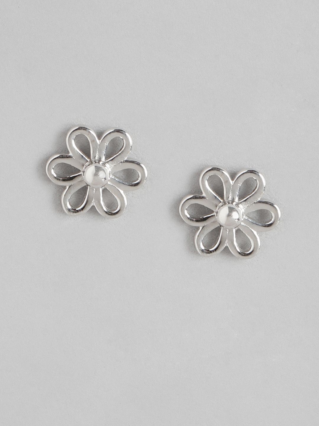 DressBerry Rhodium-Plated 925 Sterling Silver Floral Studs-picture-30