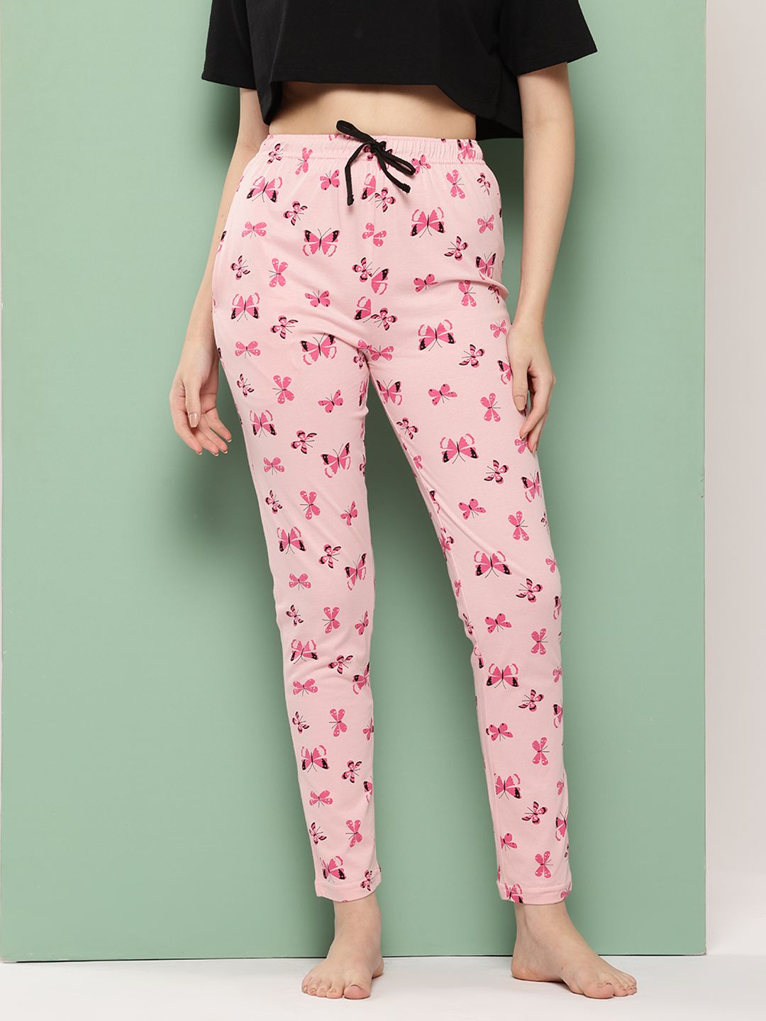 Leading Lady Women Printed Mid Rise Cotton Lounge Pants-picture-27