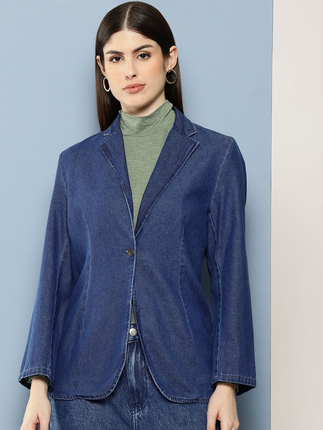 Chemistry Lapel Collar Pure Cotton Denim Jacket