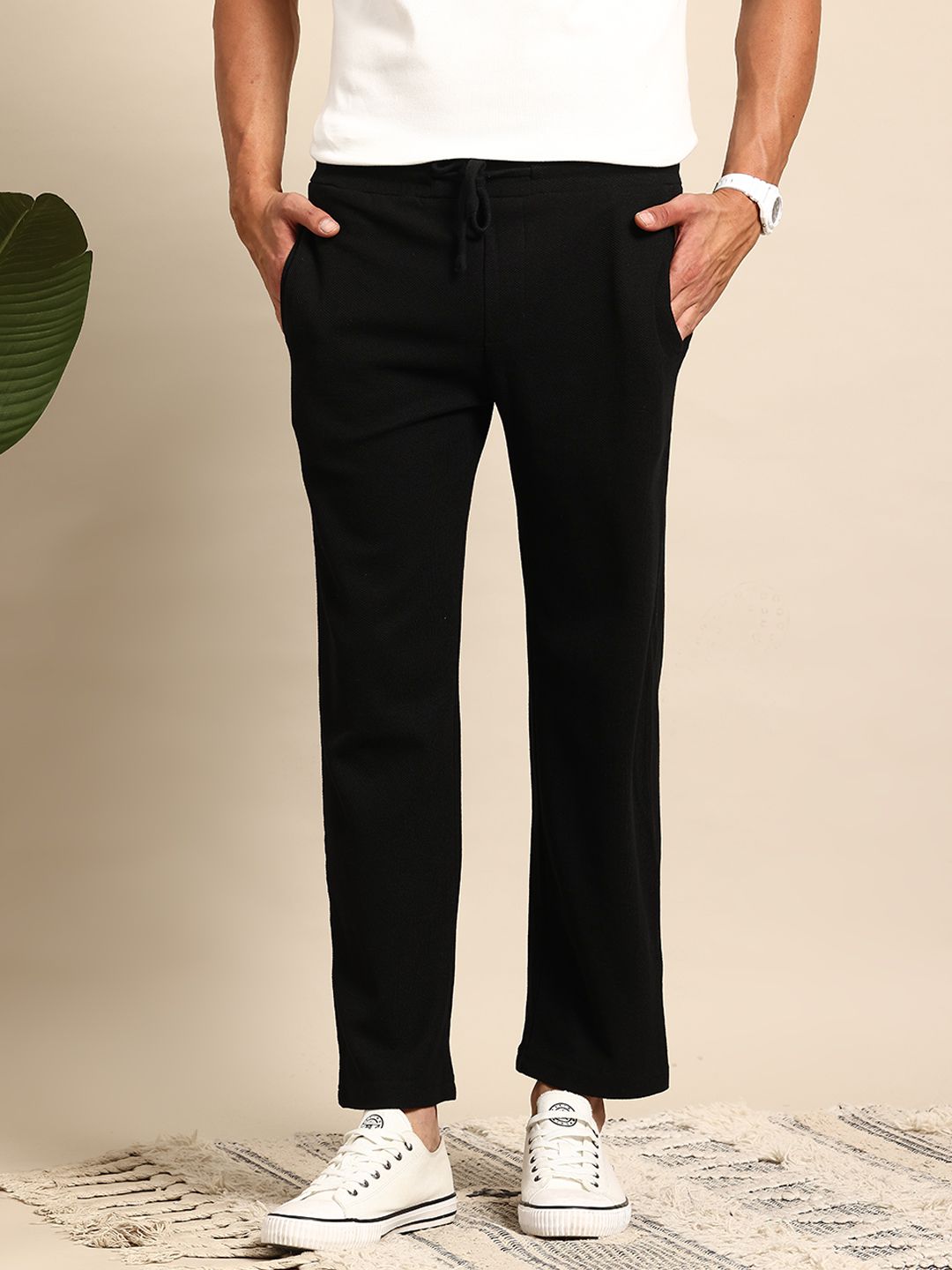 Mast & Harbour Self Design Relaxed Fit Track Pants-picture-18