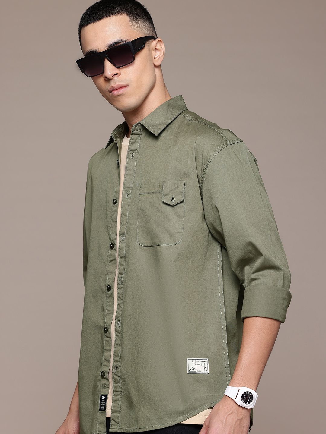 The Roadster Lifestyle Co. Pure Cotton Longline Casual Shirt-picture-33