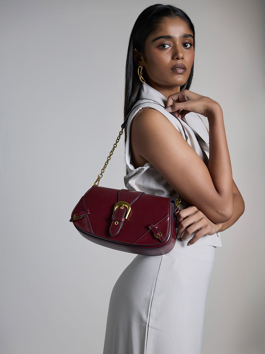 MIRAGGIO Sylvie Wine Shoulder Bag-image-1