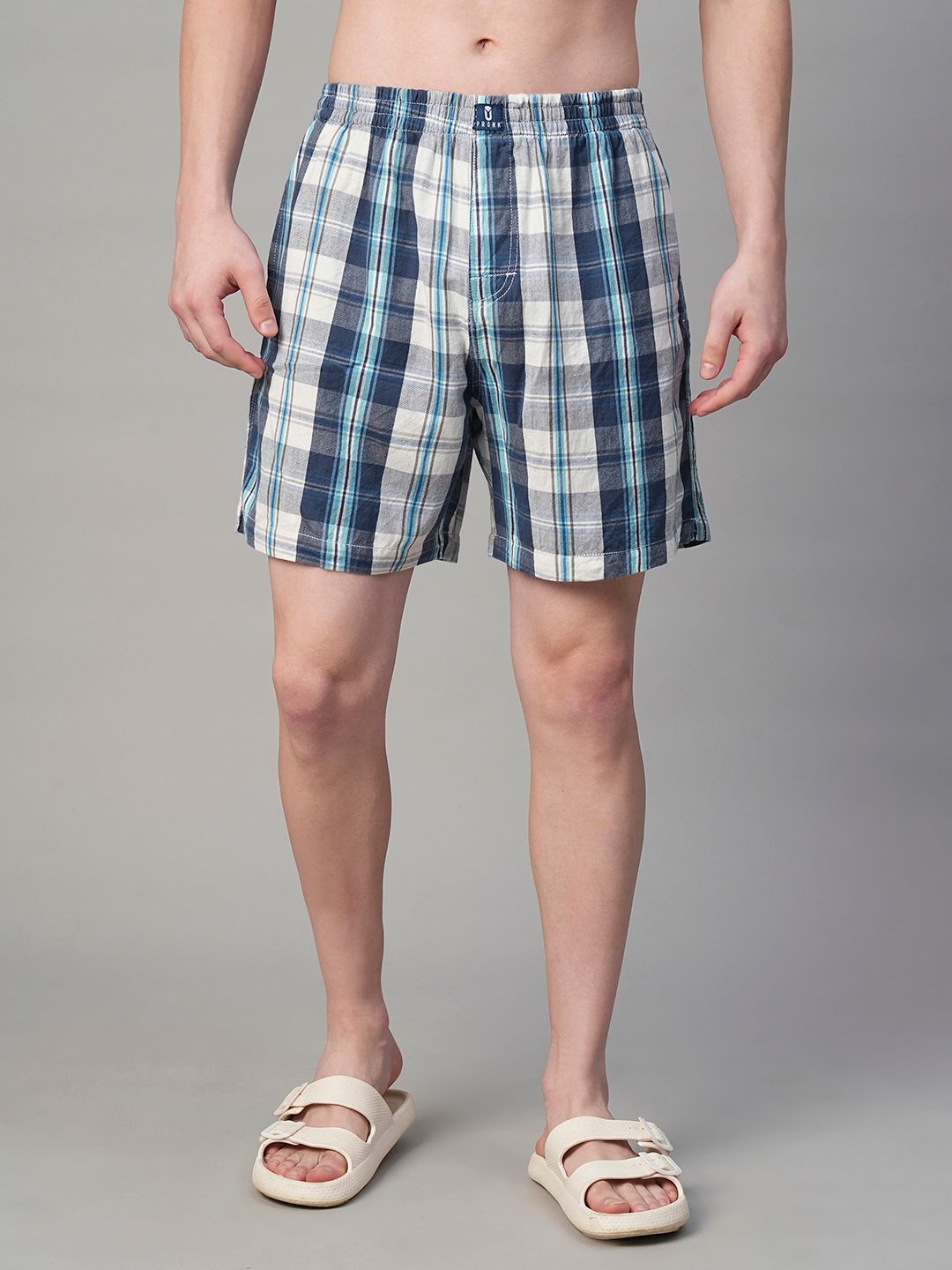 PRONK Checked Cotton Woven Boxer TM-BXR-008-BLU-S-image-44
