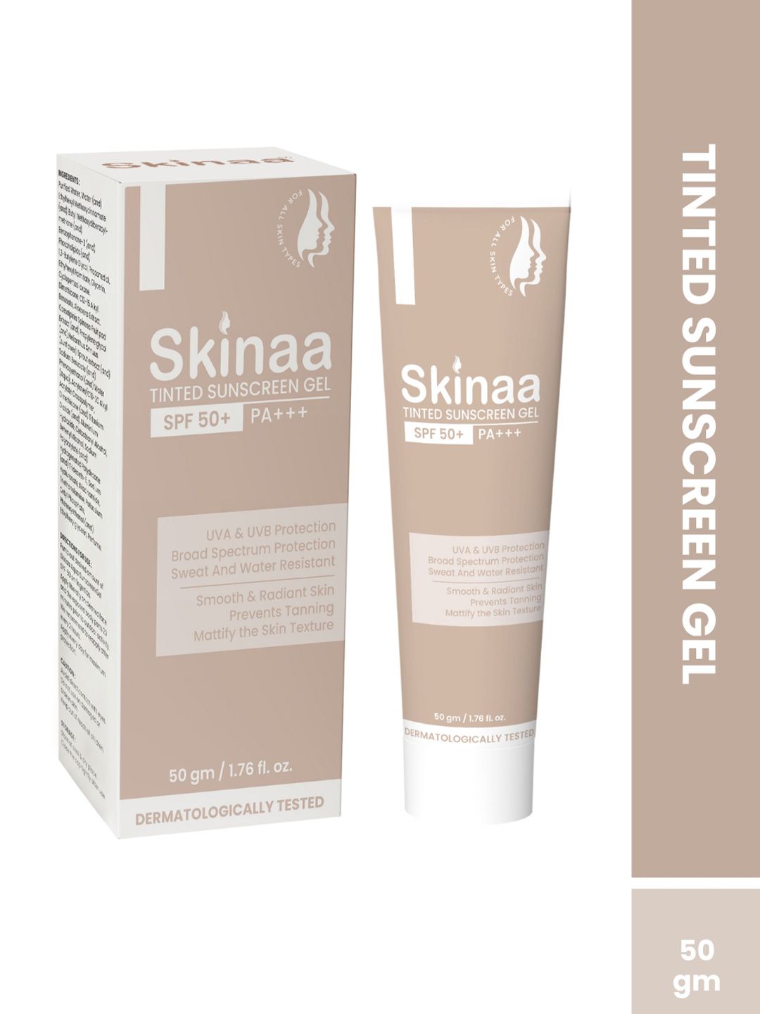 SKINAA Tinted Sunscreen Gel SPF50+ PA+++-50g-picture-51