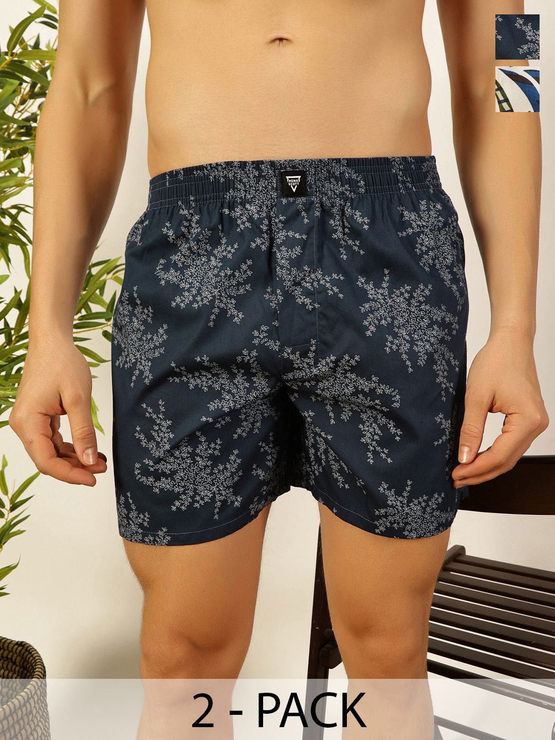 Thomas Scott Pack Of 2 Printed Cotton Boxers TSBPO2014-image-45