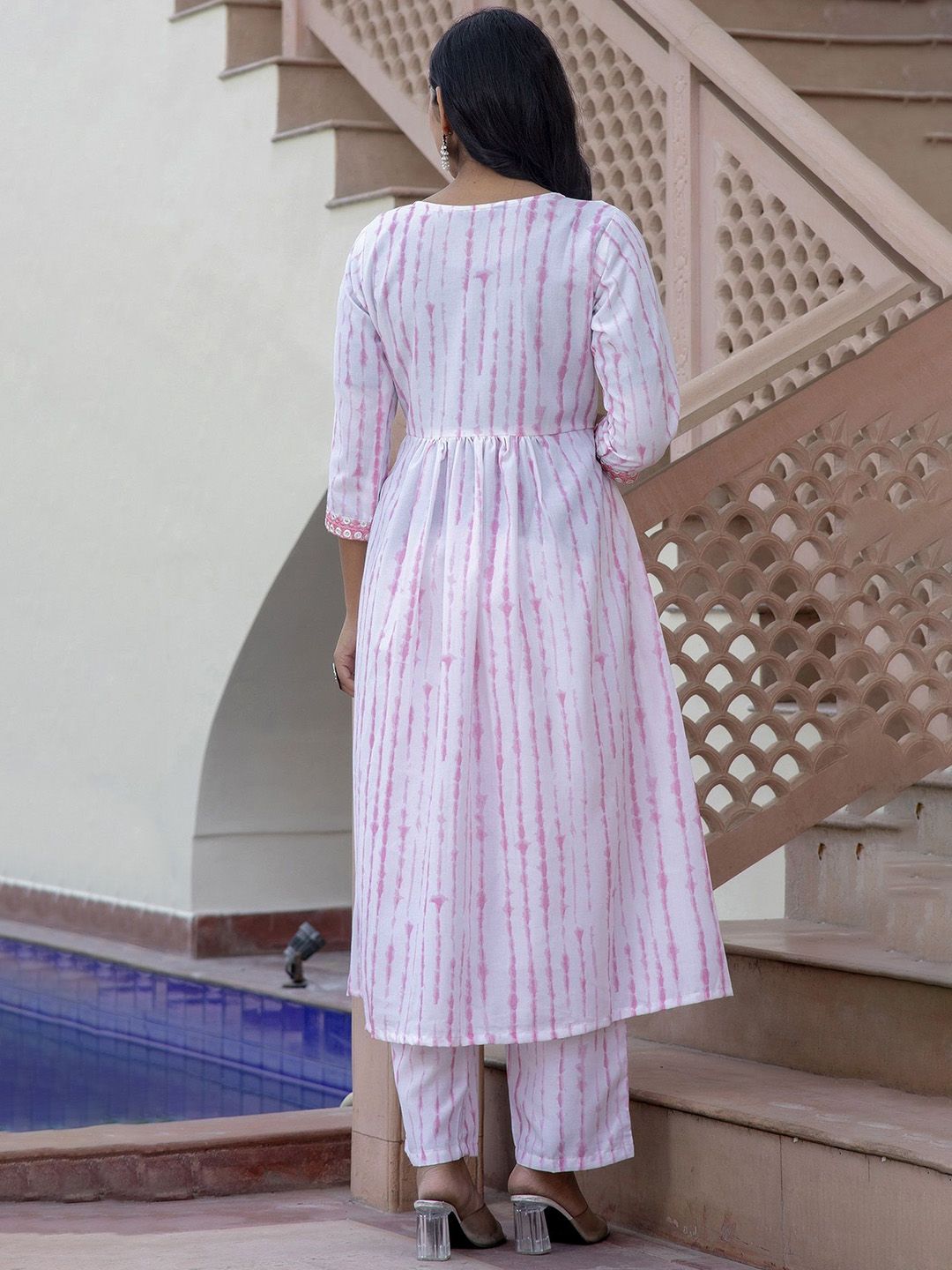 Embroidered Rayon Kurta With Palazzos