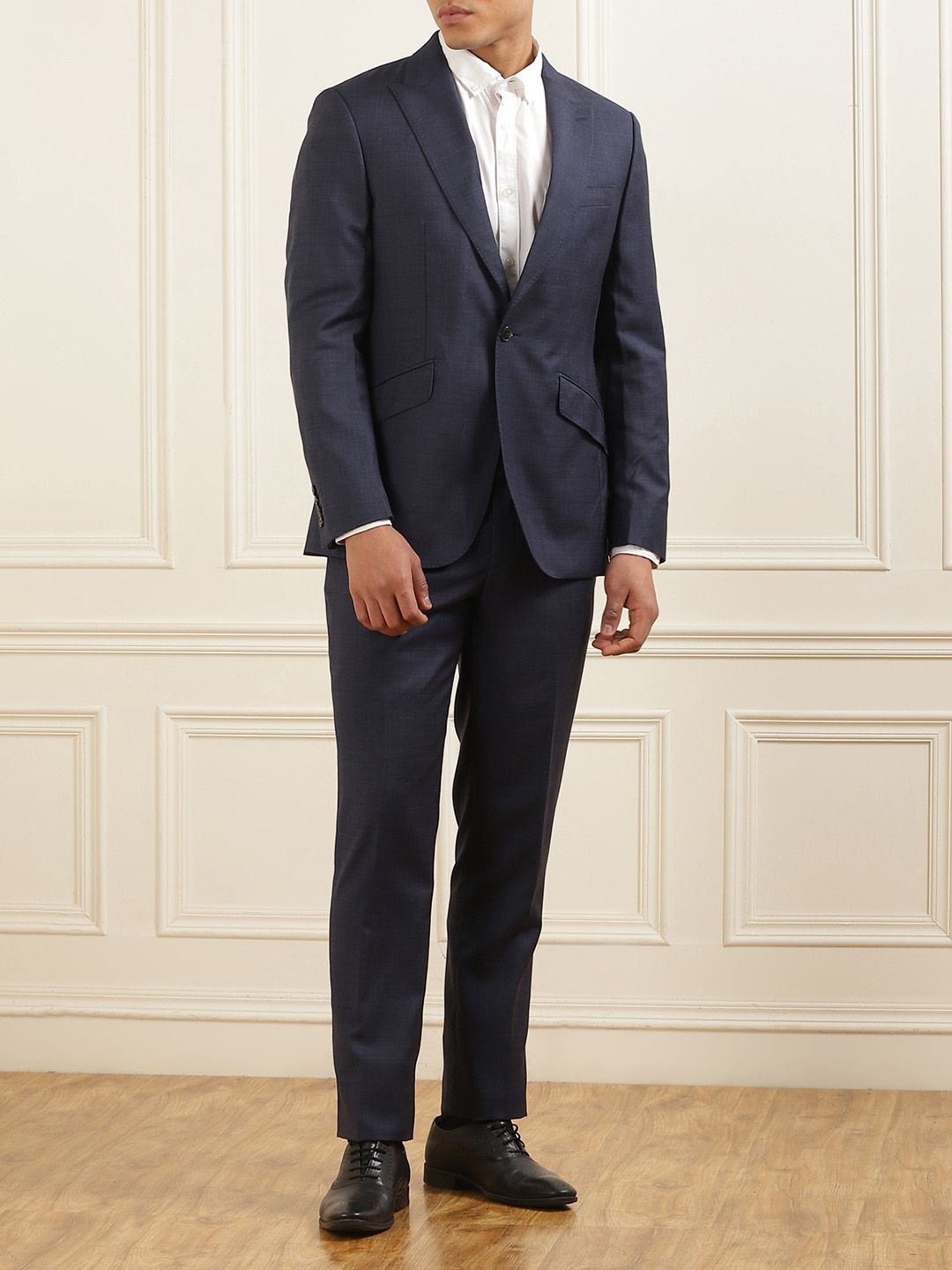 HACKETT LONDON Men Checked Pure Wool Single-Breasted Two-Piece Formal Suit-picture-14