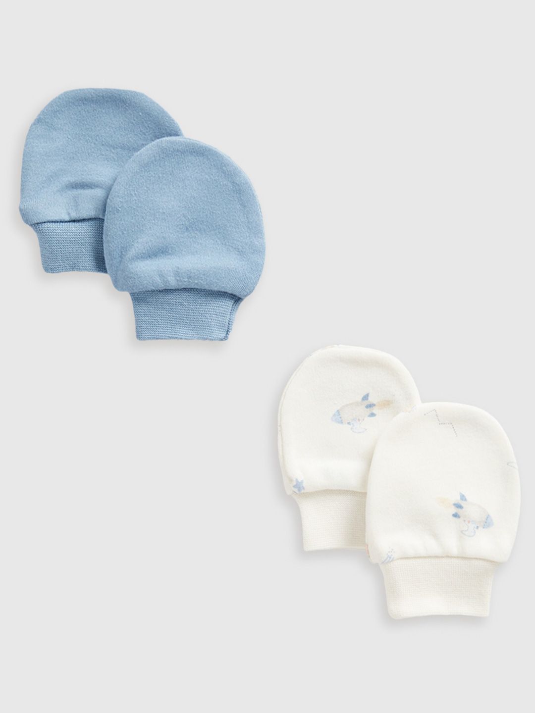 mothercare Infant Boys Pack Of 2 Printed Mittens
