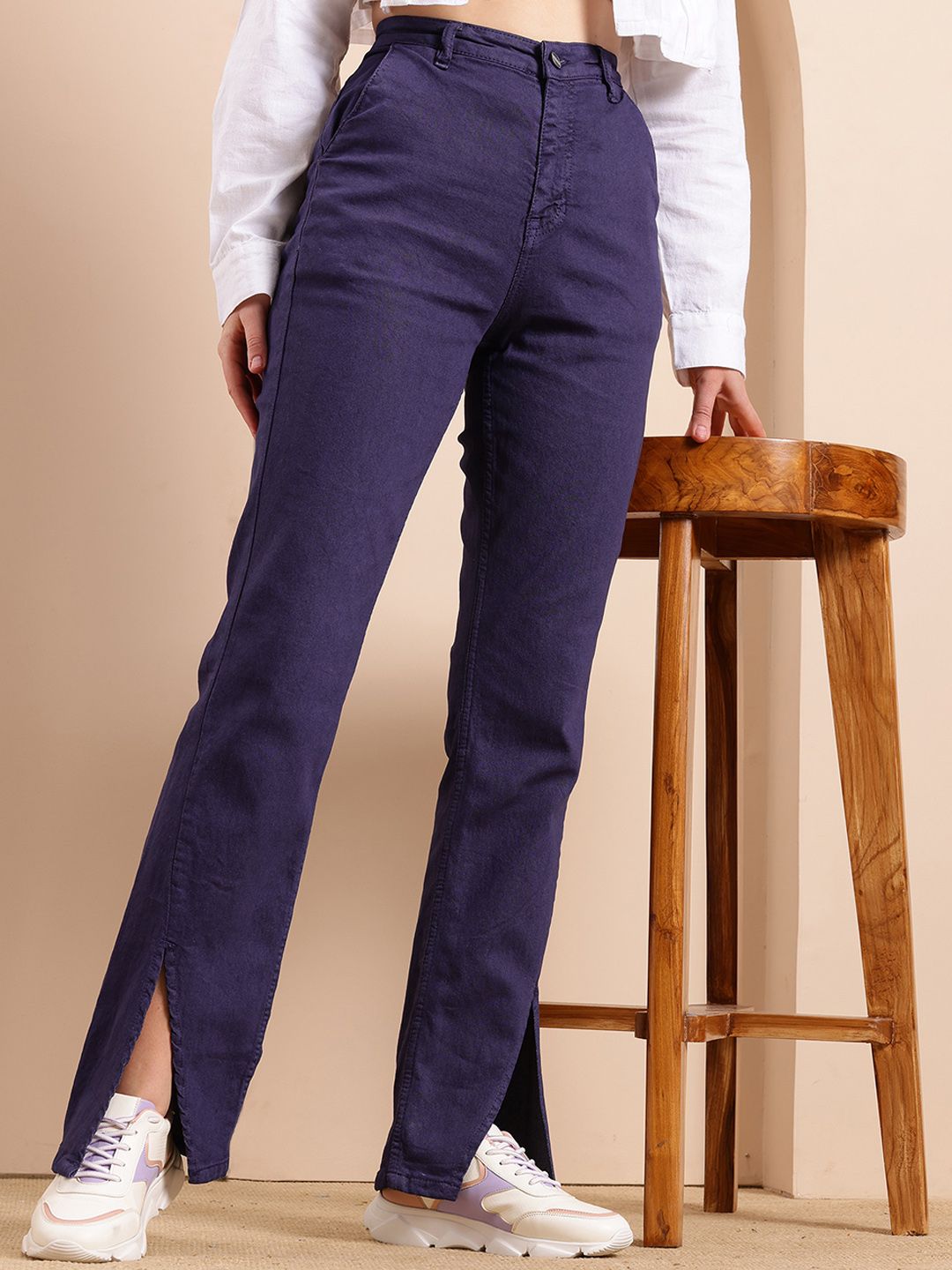 Mast & Harbour Women Flared High-Rise Stretchable Jeans