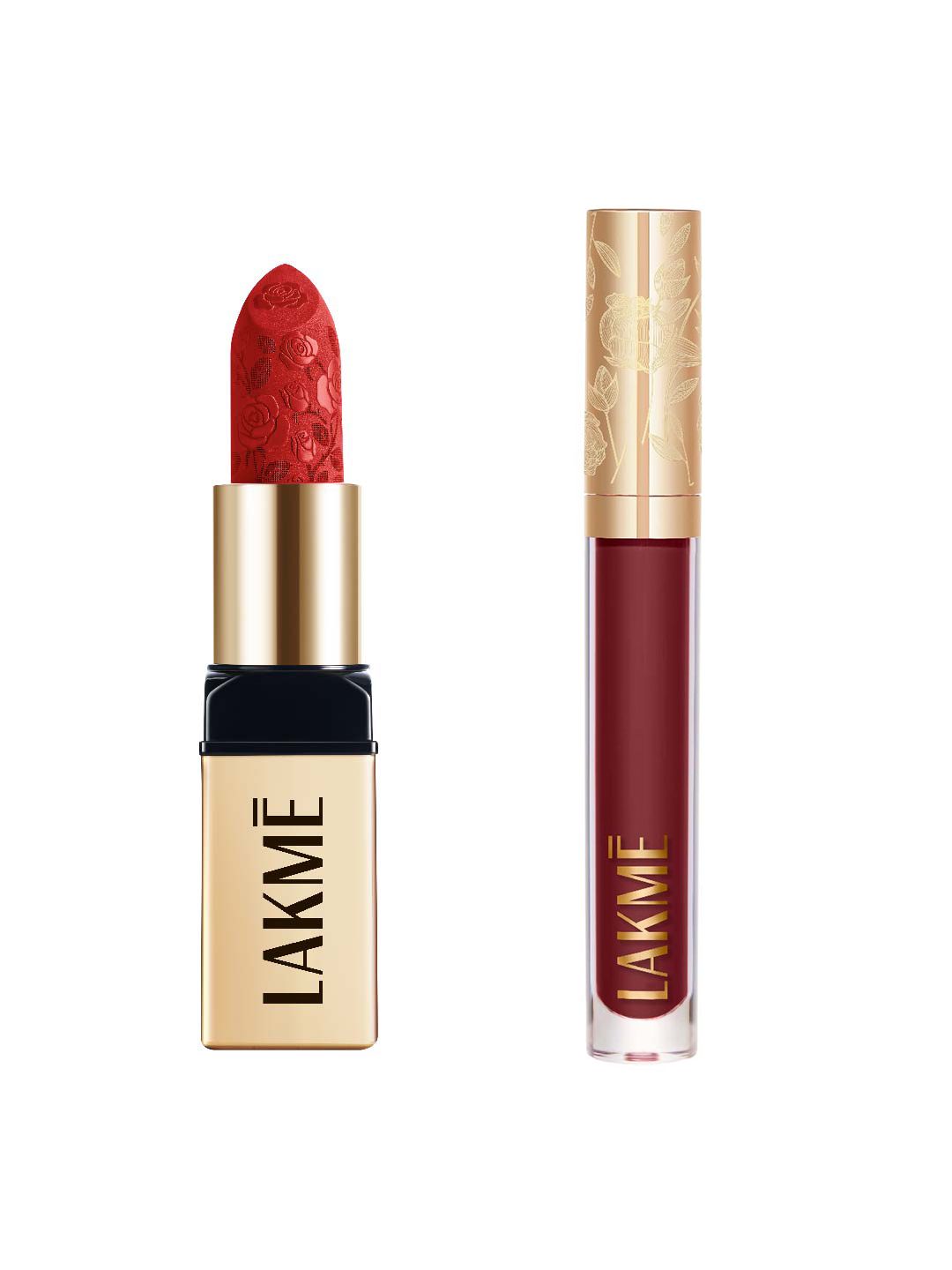 Lakme Set of Rouge Bloom Matte Liquid & Bullet Lipstick - Shade 303 & 209-image-35