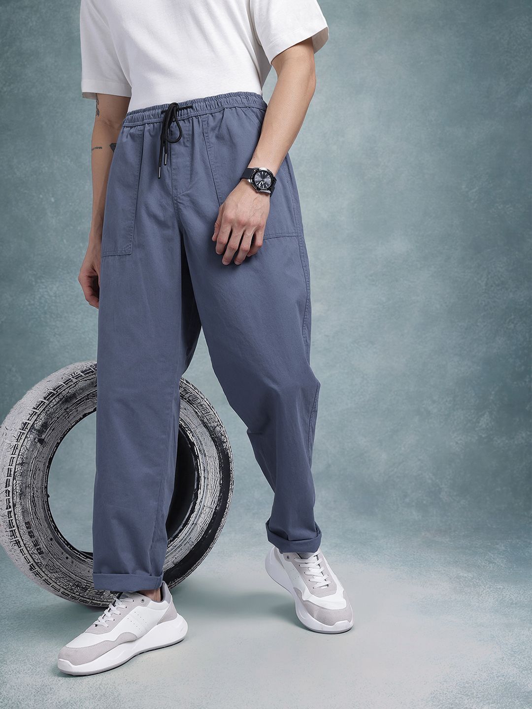 The Roadster Life Co. Men Relaxed Fit Trousers-picture-33