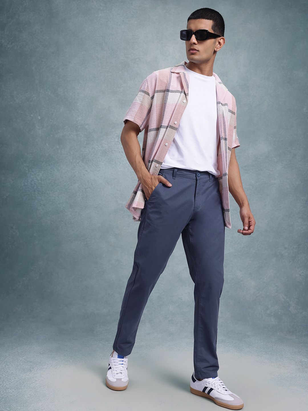 Buy The Roadster Life Co. Men Pure Cotton Regular Fit Chinos - Trousers ...