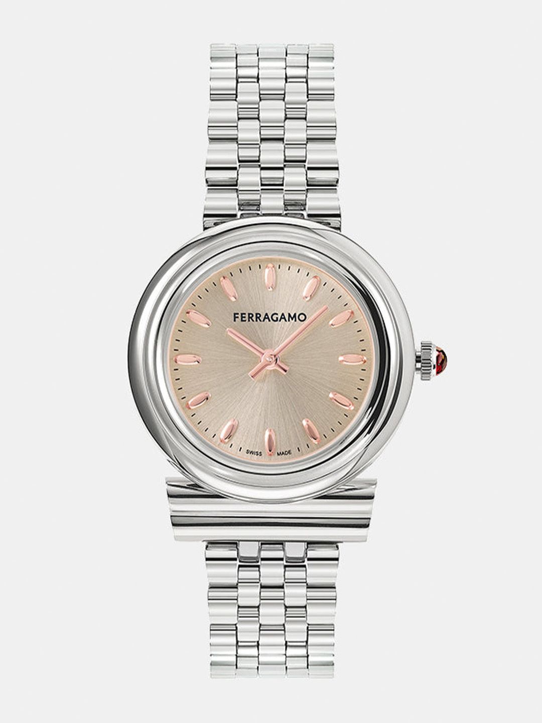 Ferragamo Women Brass Printed Dial & Stainless Steel Analogue Watch SFMV01223-image-9
