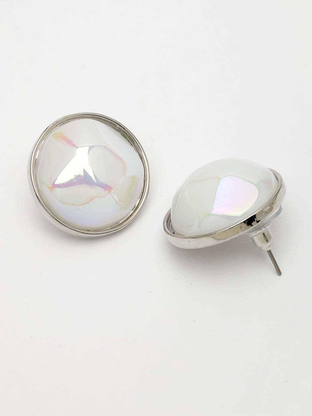 NVR Silver-Plated Contemporary Pearls Beaded Stud Earrings-picture-10