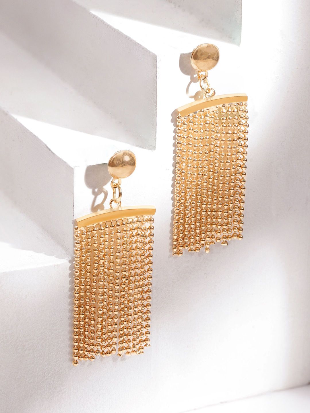 Rubans 18K Gold-Plated Chain-Link Tassel Dangler Earrings-picture-28