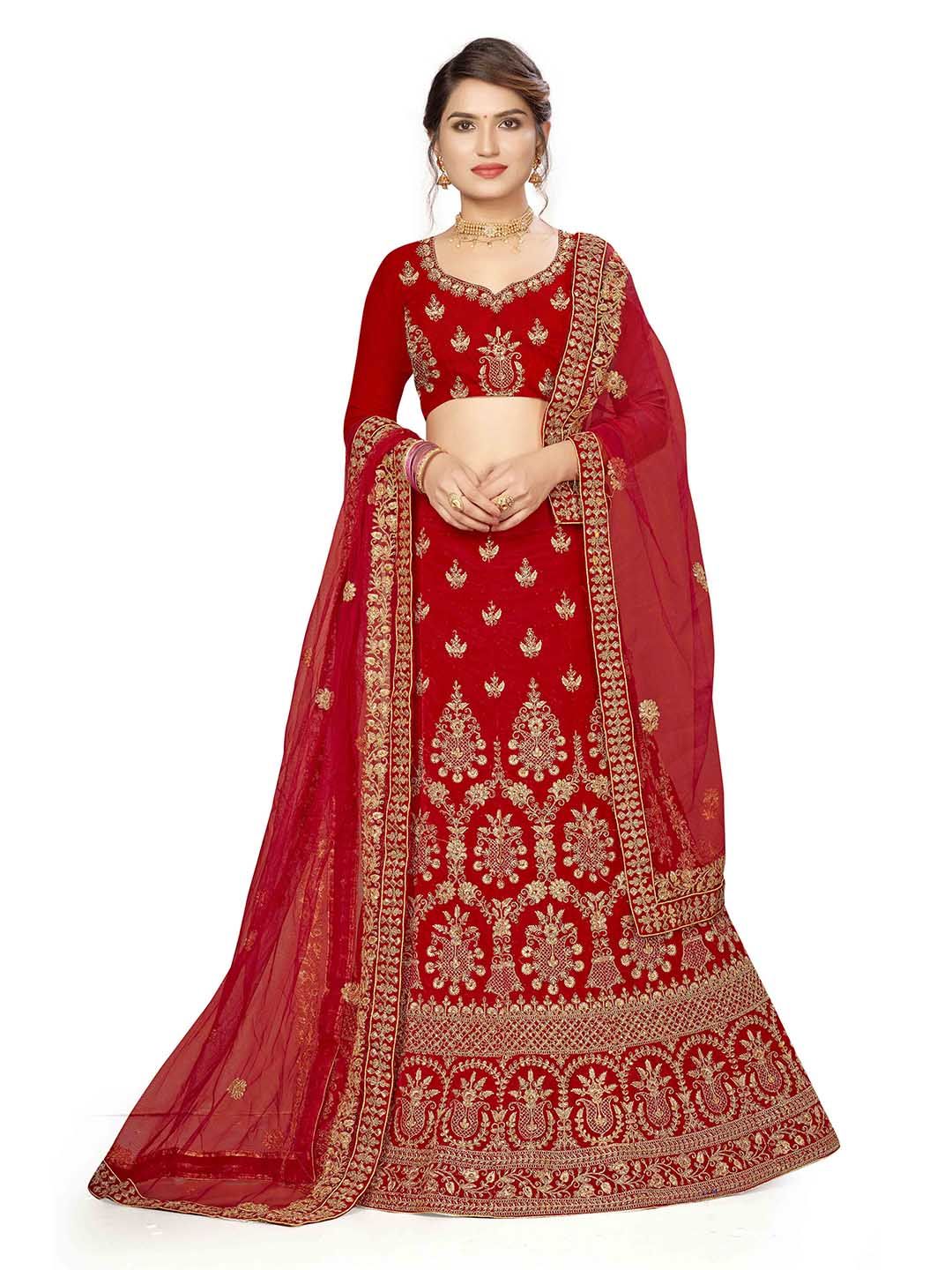 Maroosh Embroidered Thread Work Unstitched Lehenga & Blouse With Dupatta-picture-22