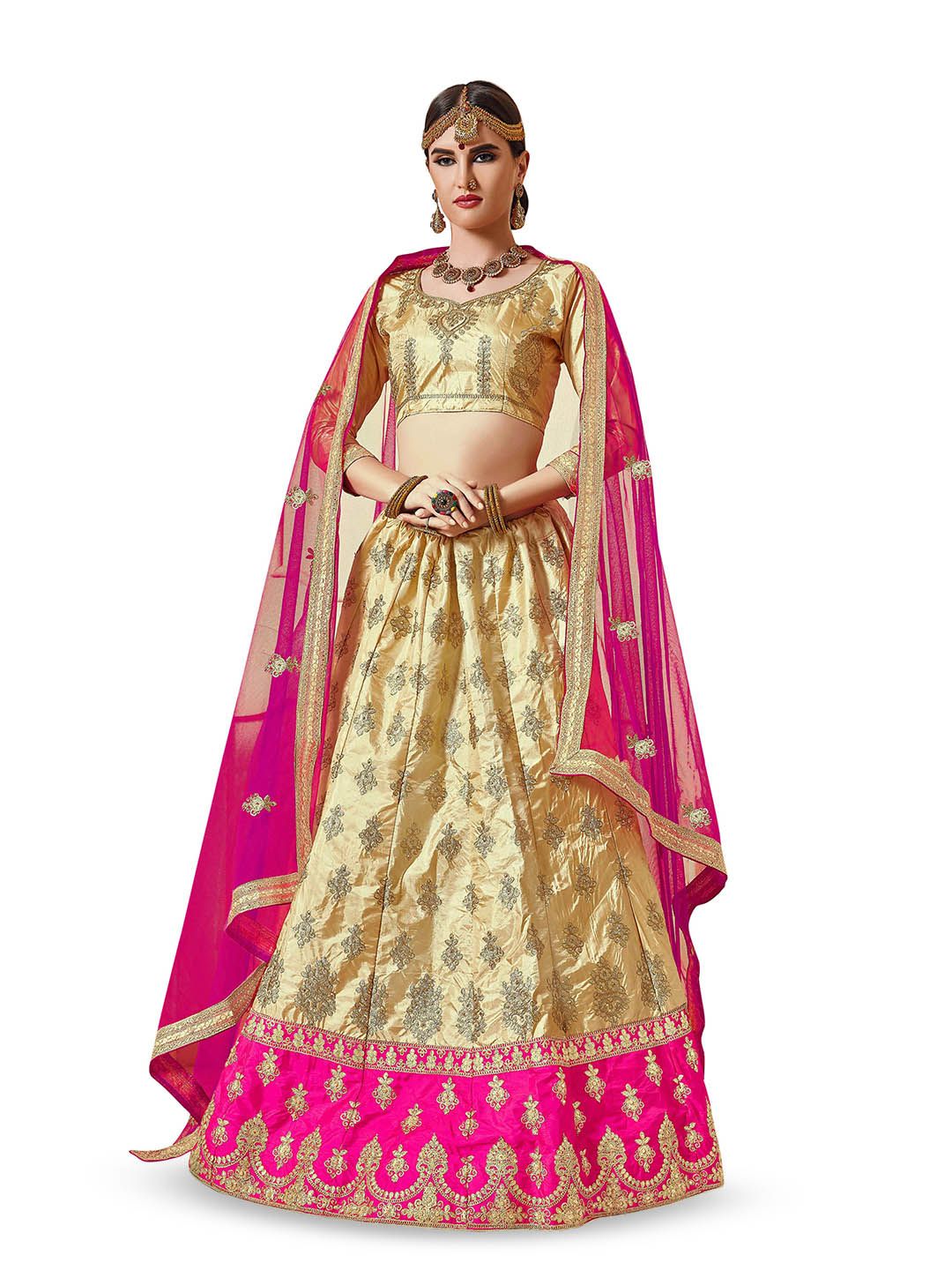Maroosh Embroidered Thread Work Unstitched Lehenga & Blouse With Dupatta-picture-16