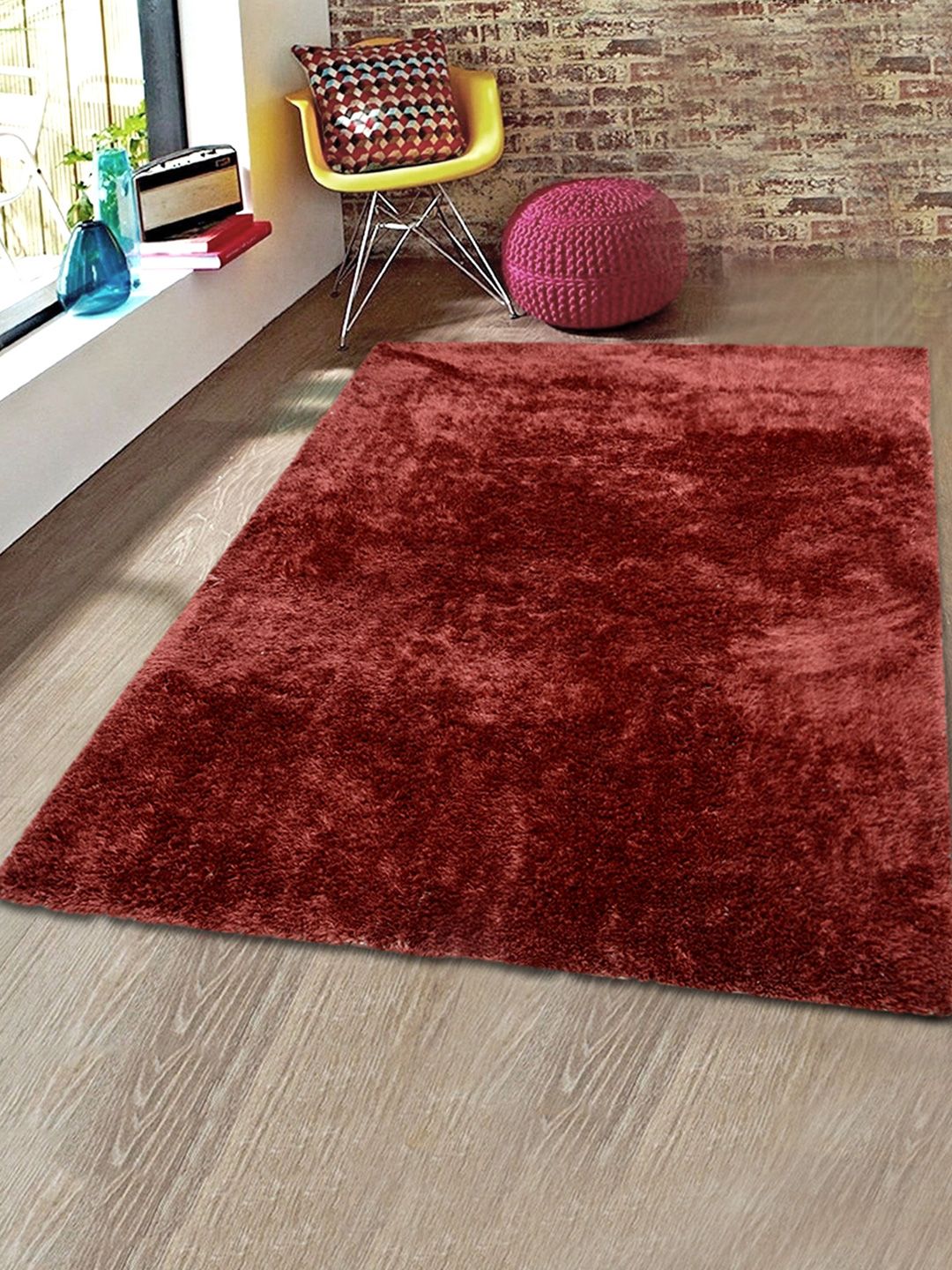 Saral Home Maroon Anti-Skid Contemporary Carpet-picture-46