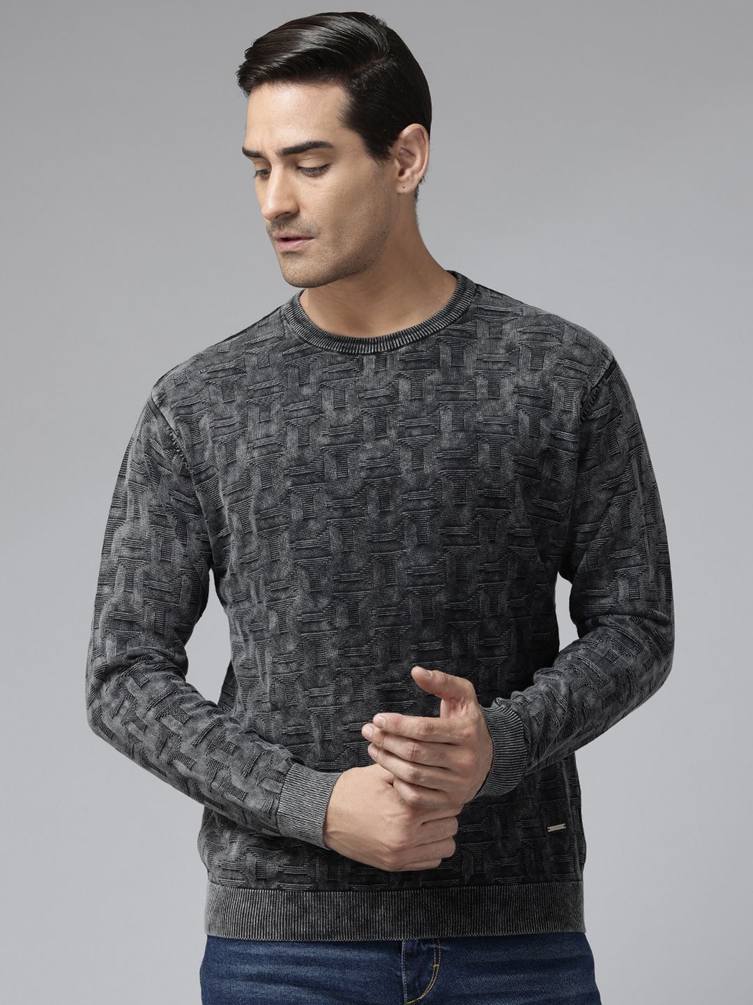 Park Avenue Pure Cotton Geometric Pullover-picture-18
