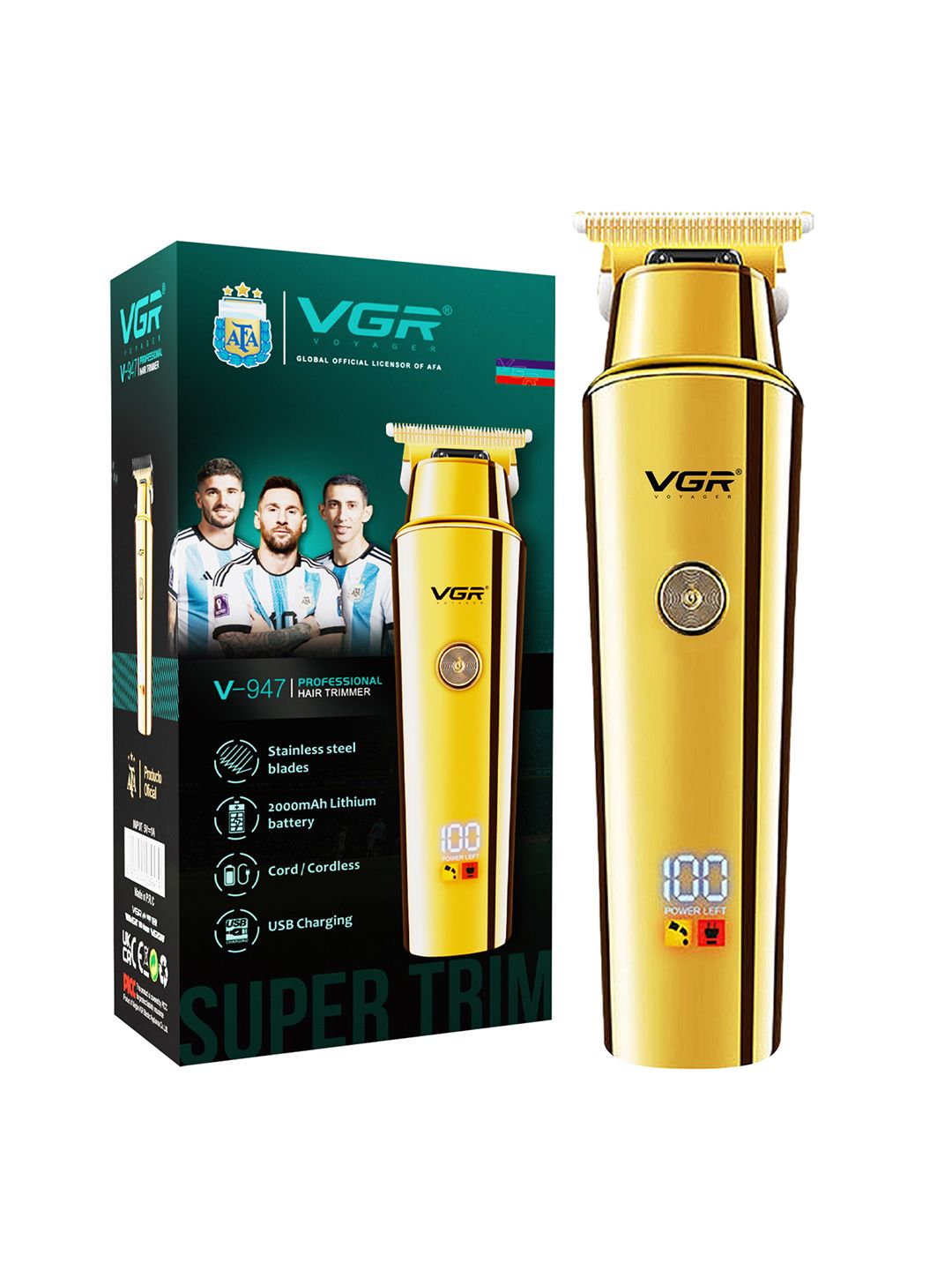 VGR V-947 Professional Hair Trimmer With 500 min Runtime & LED Display - Gold-picture-57