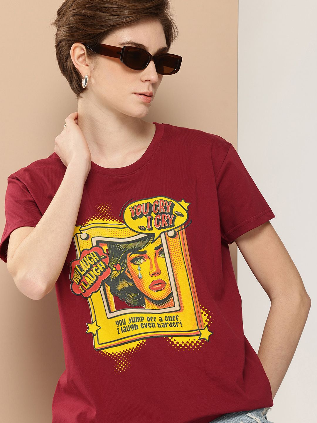 Difference of Opinion Printed Pure Cotton Boxy T-shirt-picture-14