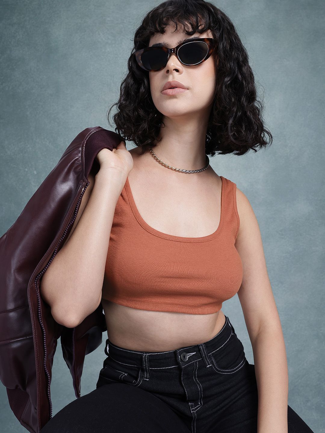 The Roadster Life Co. Ribbed Pure Cotton Crop Cami Top-image-15