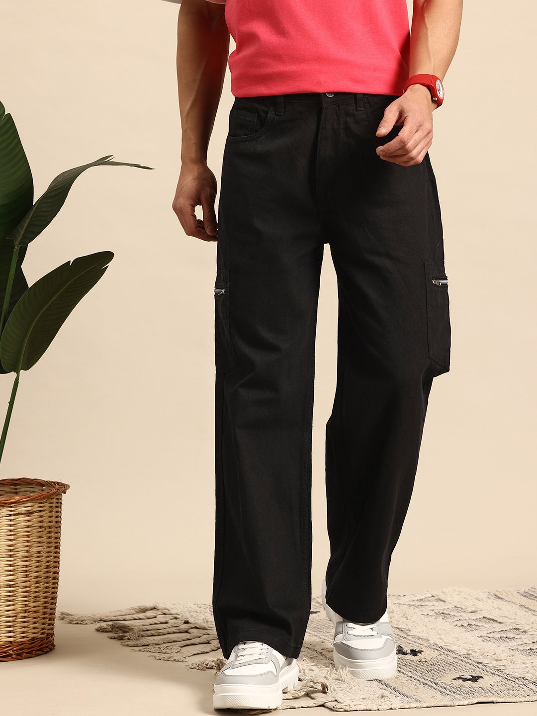 Mast & Harbour Men Straight Fit Cargo-Style Jeans-picture-34