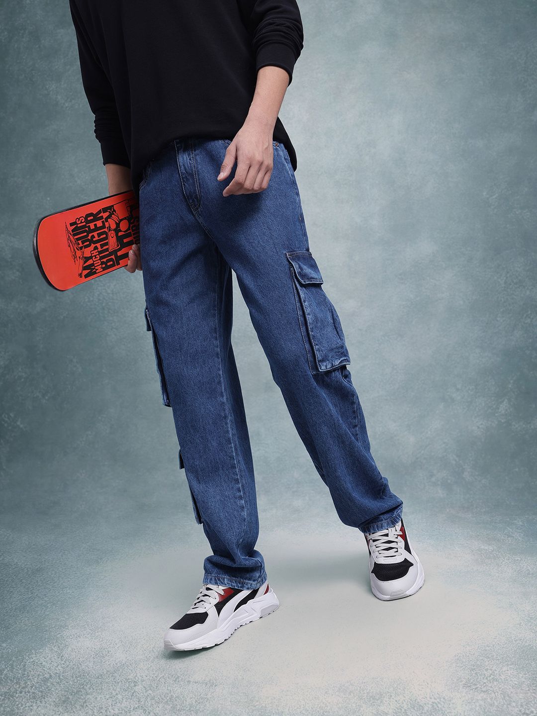 The Roadster Life Co. Men Loose Fit Cargo-Style Jeans-picture-22